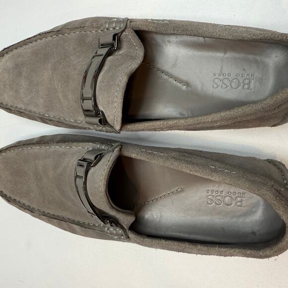 Hugo Boss Drimeto Gray Suede Driving Loafers Shoes Mens Size 10 - Picture 11 of 11